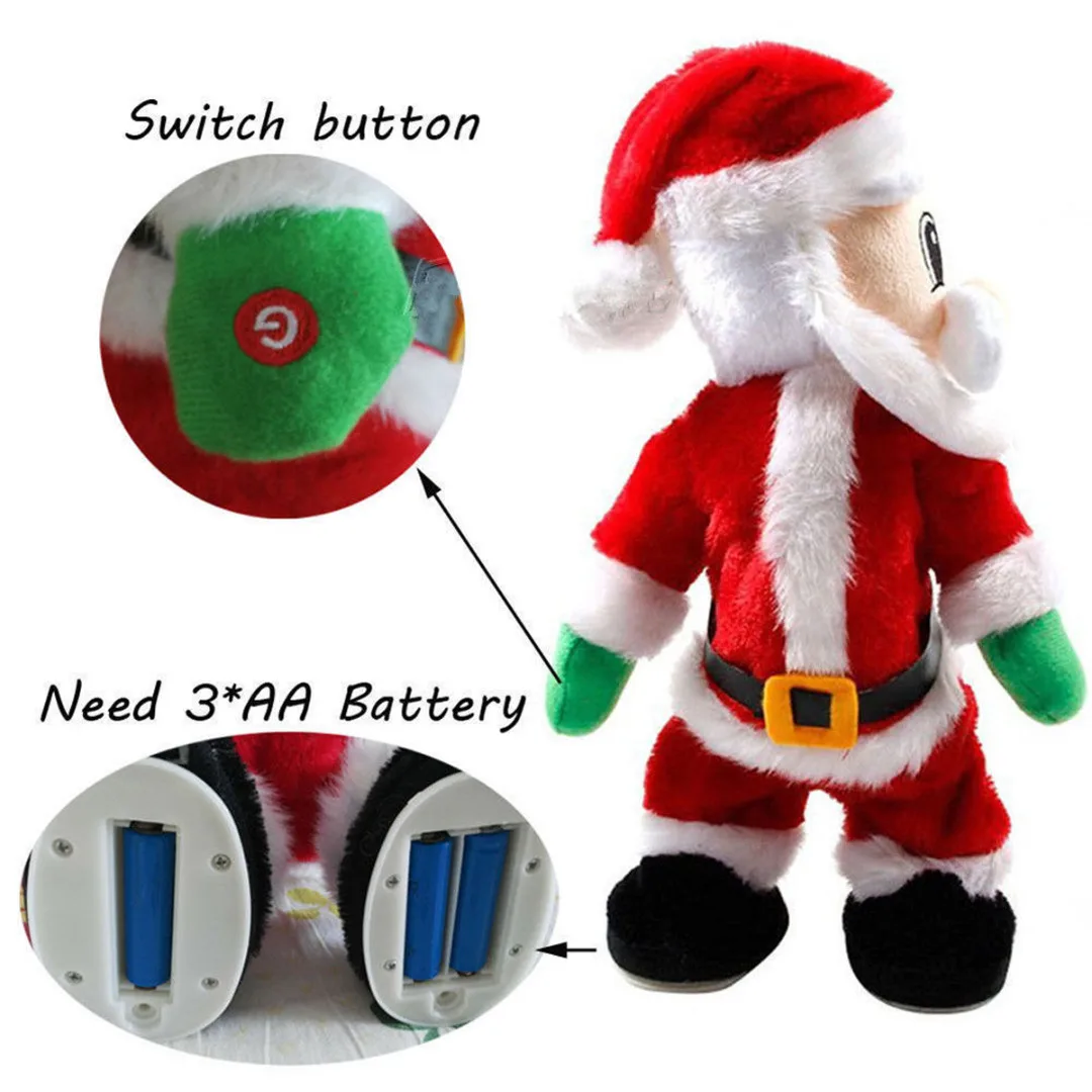 New Electric Christmas Santa Claus Figure Twisted Hip Twerking Singing Kids Toys
