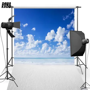 

DAWNKNOW Seaside Cloud Vinyl Photography Background For Newboren New Fabric Polyester Backdrop For Wedding Photo Studio F2650
