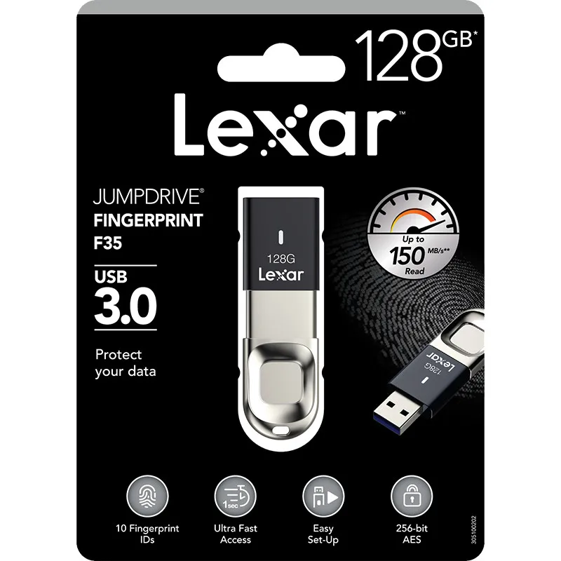 Высокое качество! Lexar 128 Гб 64 ГБ 32 ГБ флеш-накопитель usb 3,0 шифрование отпечатков пальцев U диск usb карта памяти F35