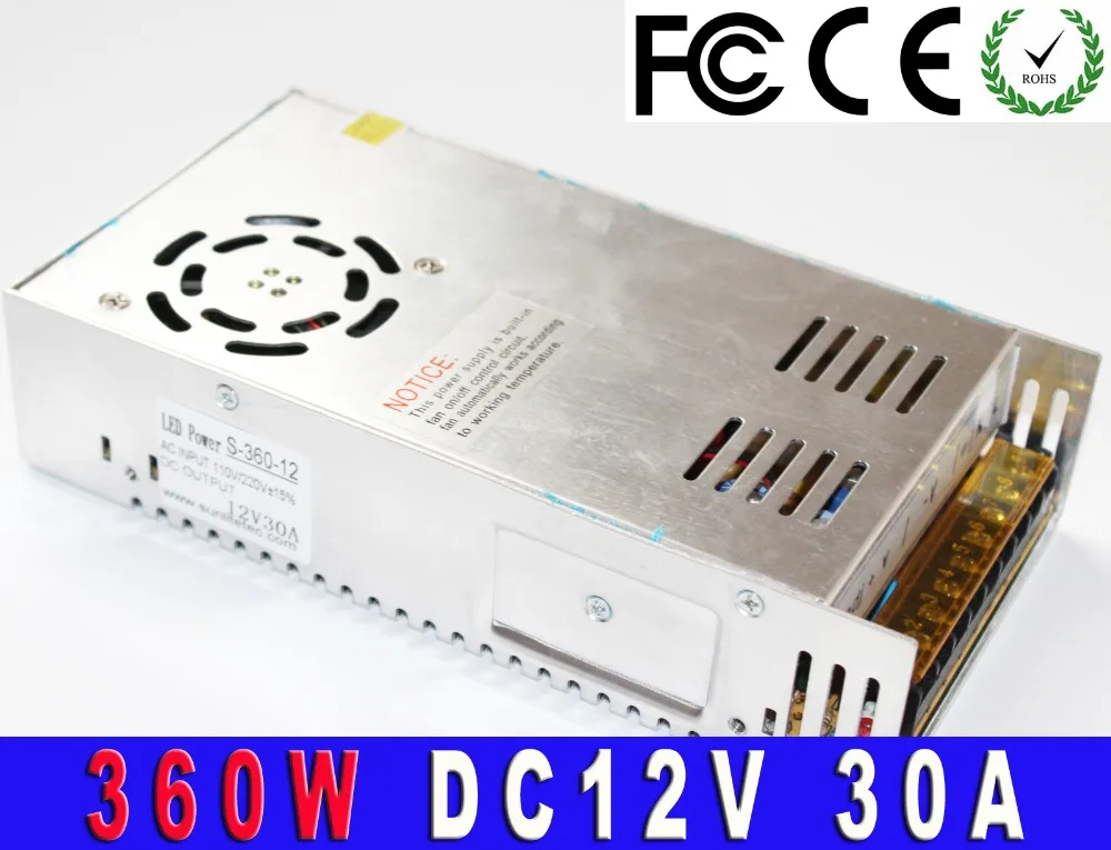 360W 12v Dc Led Switching Power Supply 30A Led Driver Unit For Led Strip Lamp Transformer AC110V 220V To Dc SMPS