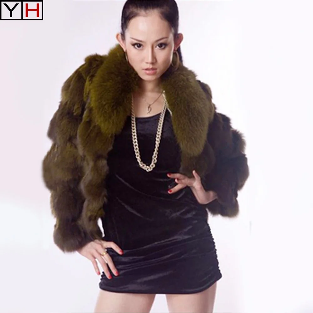 

Winter Women fox fur vest women's short fox fur coat New Fashion fur jacket Fox Fur Collar Free Shipping
