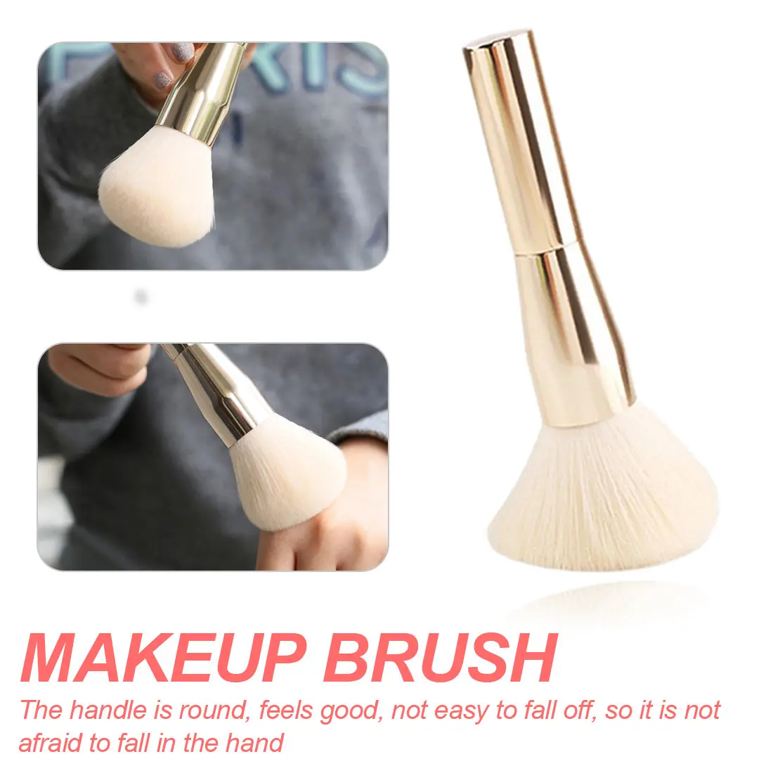 

1 Pcs Large cosmetics makeup brush free soft brush professional makeup brush latest rose gold powder blush brush