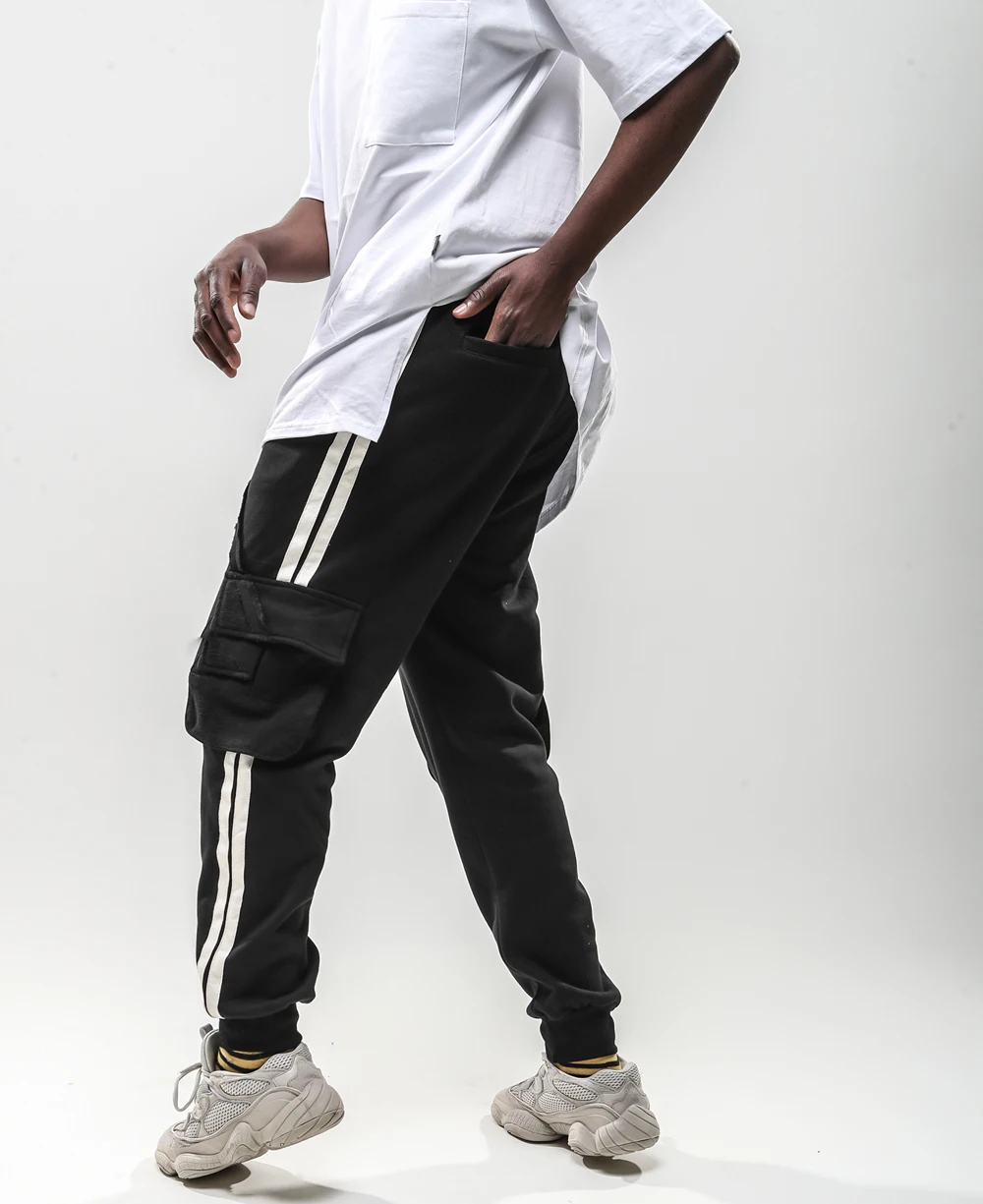 VFIVEUNFOUR Hip Hop Side Striped Pockets Harem Joggers Cargo Pants 2019 Mens Baggy Harajuku Sweatpants Casual Hip Hop Trousers 