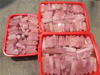 

10000g New 100% Natural Rock Pink ROSE Quartz Crystal Stone Point Healing Wand