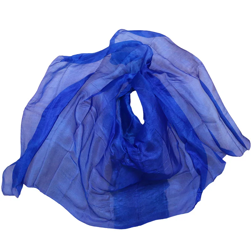Шелковые Вуали для танца живота, шаль, шарф, чистый Королевский синий цвет, для занятий танцами живота, шелковые вуали для выступлений - Цвет: royal blue