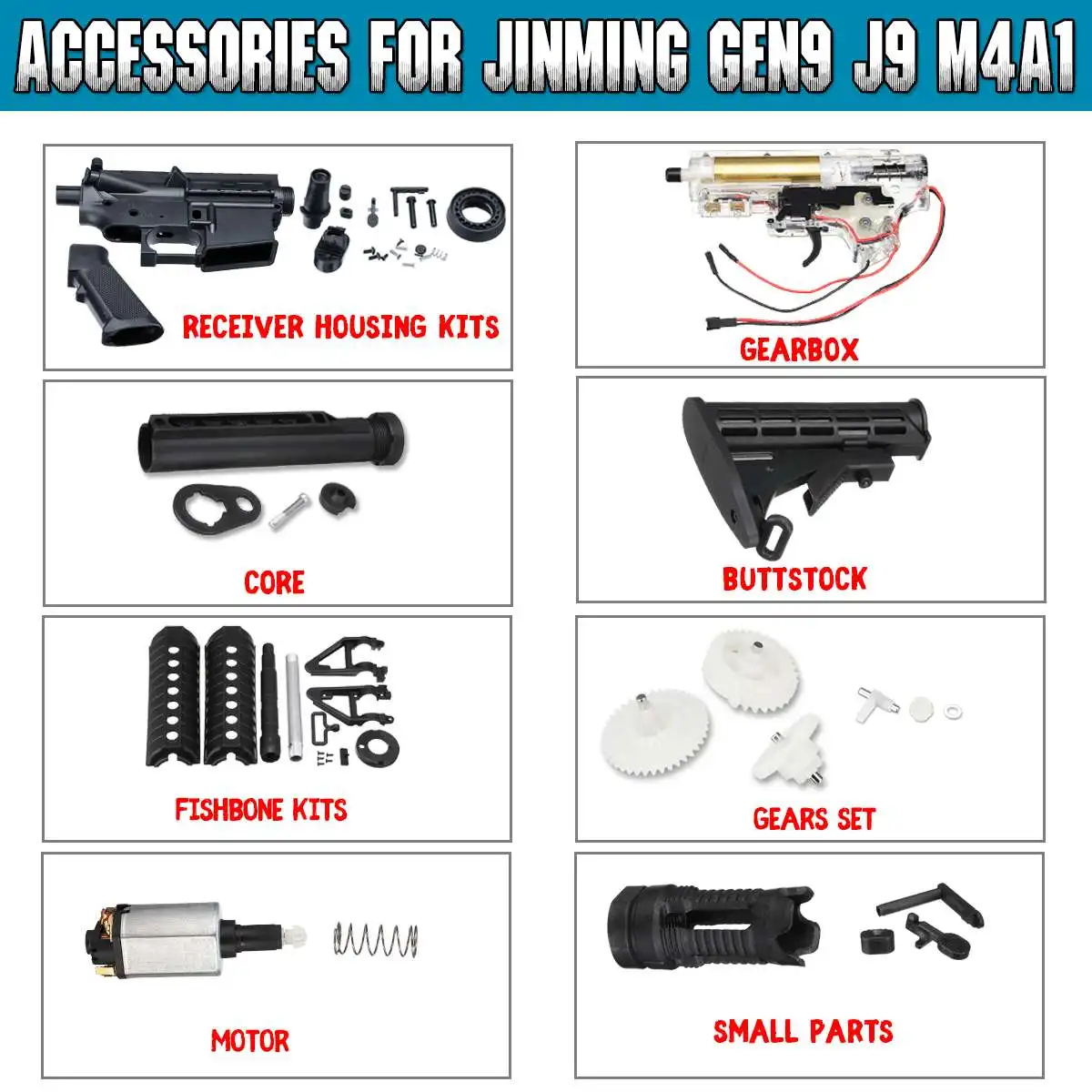 Нейлоновые Сменные аксессуары модифицированные части для JinMing Gen9 M4A1 гелевые шарикоструйные игрушечные пистолеты