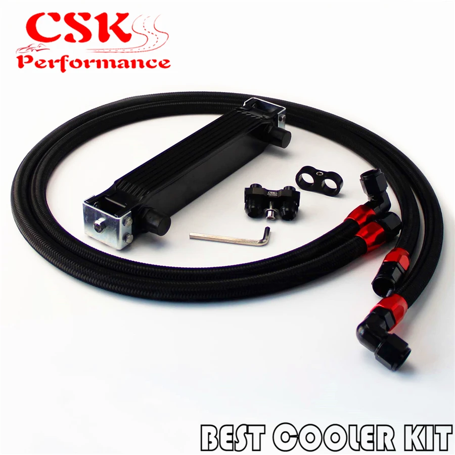 Комплект масляного радиатора AN10 7 рядов для BMW E36 E46 E82 E90 E92 E93 черный|oil cooler kit|cooler