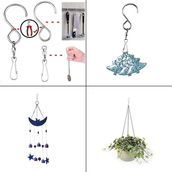 

Spinning Swivel S-Hooks For LED Solar Color Changing Wind Chimes S Shaped Wall Hangings hangers Multi-Purposes Rotatable Hook