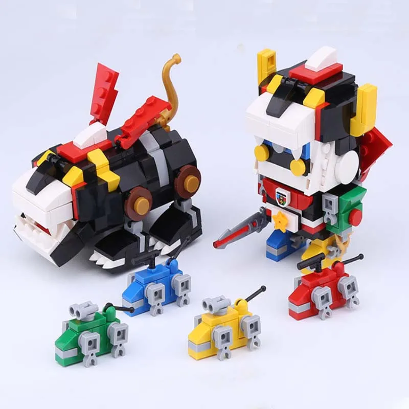 

18002 455pcs Defender Of The Universe Brickheadz Voltron Beast King GoLion Robot Building Blocks Brick Toy