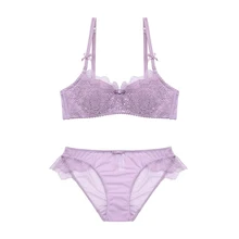 4 цвета, тонкие хлопковые сексуальные комплекты белья для молодых женщин, кружевной набор бюстгальтеров пуш-ап A, B, C, D, с цветочной вышивкой, нижнее белье