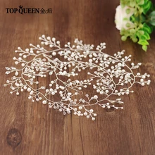 TOPQUEEN HP120-S свадебные свадебное украшение для волос свдебные аксессуары для волос головной убор ручной работы и жемчугом Кристалл бисера Серебряный Цвет