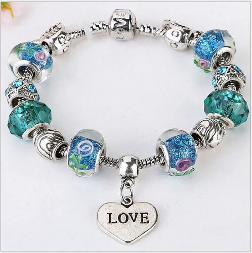 styles Charms Beads fit pandora making Silver Crystal Big Hole Beads Fashion charm Bracelets & Bangles for Women|bangle crystal|bracelet tasselbangle bracelet box - AliExpress