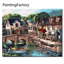 PaintingFactory безрамный рисунок виллы по номерам ручная роспись на холсте Современная Настенная картина для декора гостиной стены Ar't