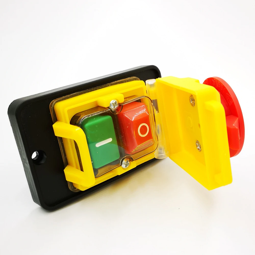 

CK5 AC250V 4-Pin Start Stop No Volt Release Push Button Switch Common to woodshop and Metalwork Machines
