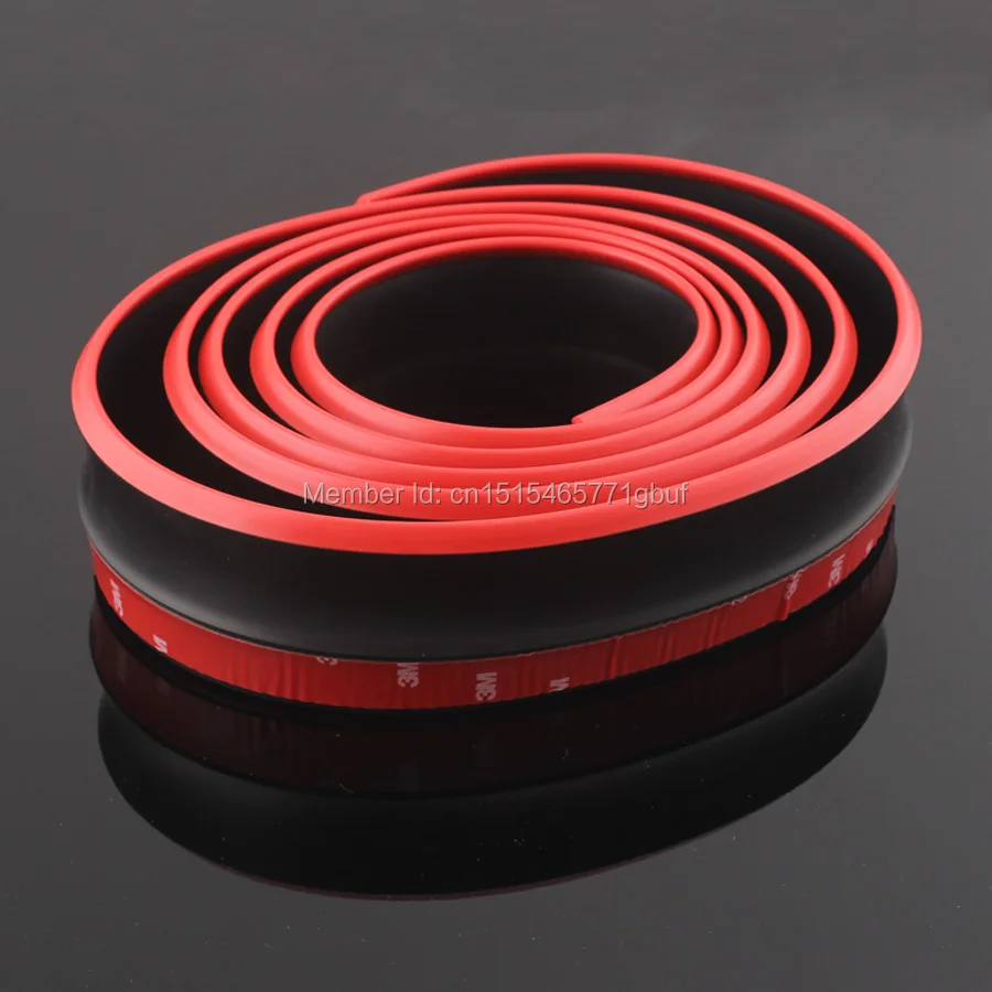 2.5M Car SUV Rubber Lip Skirt Protector Front Bumper Spoiler Side Splitter Black