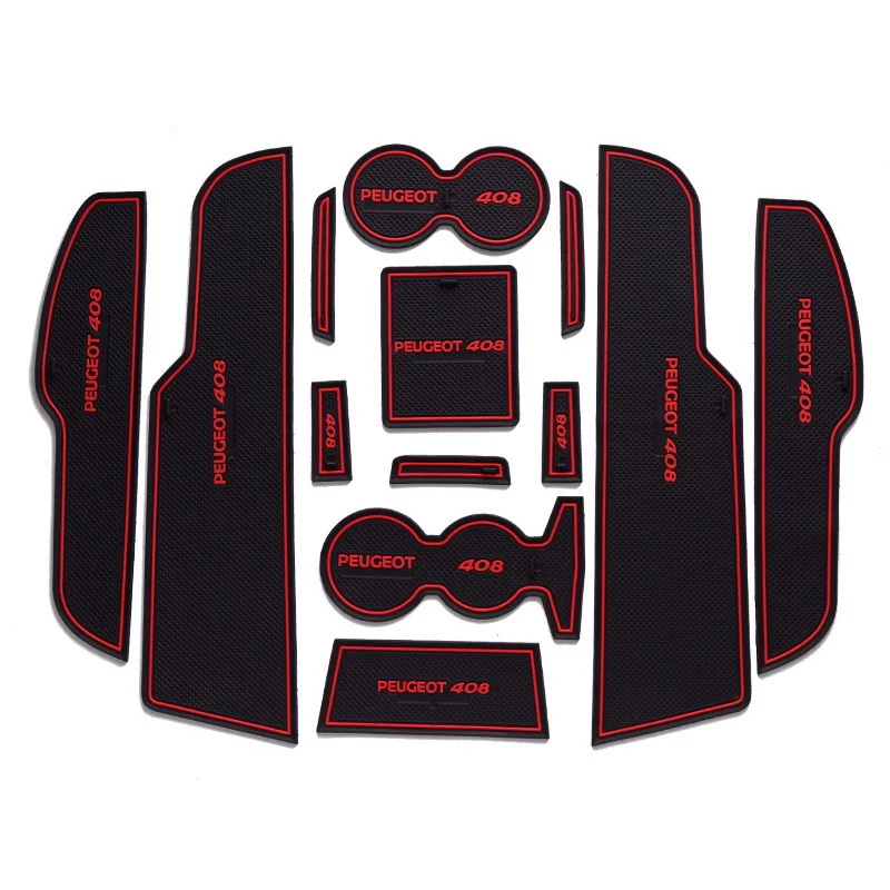 

13Pcs Lot Car Interior Upholstery For Peugeot 14-16 new 408 Rubber Mat Car Accessories Non-Slip Mat Auto Accessories Interior