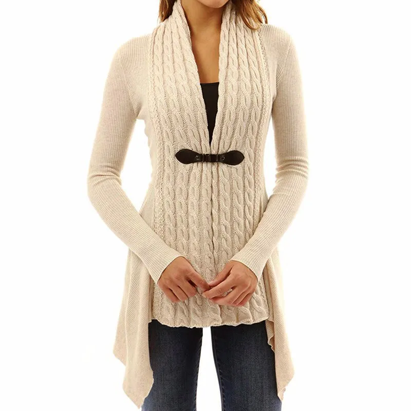 Новая мода женщин длинный рукав вязаный свитер джемпер женские трикотажные изделия кардиган весна-осень пальто Топы DOD886