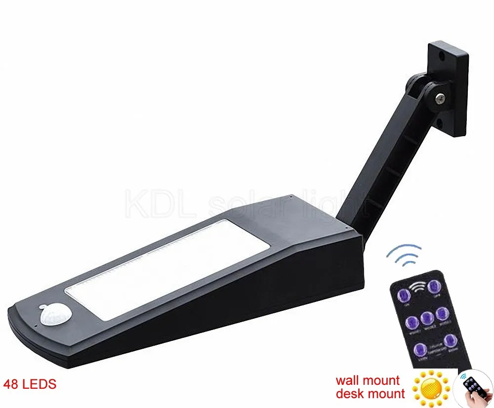 

desk wall mount 48 LED Solar Lights Outdoor Waterproof Motion Sensor Solar Light For Garden 3 Modes Adjustable Solar Lamps remo