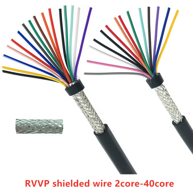 22AWG 20AWG 18AWG 10/12/14/16/20 cores Shielded cable 5meters pure copper RVVP shielded wire control cable UL2547 signal wire