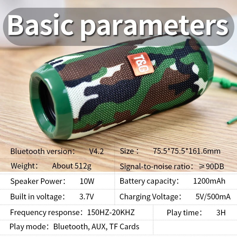 TG117 Bluetooth открытый динамик водонепроницаемый портативный беспроводной Колонка громкий динамик коробка Поддержка TF карта FM радио Aux вход