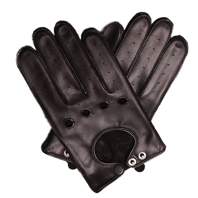 Мотоциклетные Перчатки Guantes Moto мужские коричневые Ретро перчатки мотоциклетные Кожаные Мотоциклетные Перчатки с полным пальцем винтажные мотоциклетные перчатки для верховой езды - Цвет: Черный