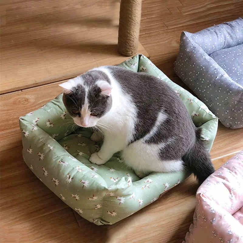 HEYPET хлопковая кровать для кошек домик домашних животных мягкий коврик маленьких