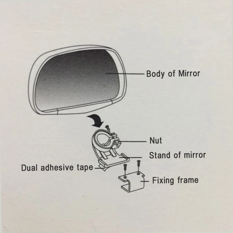 YASOKRO Автомобильное Зеркало для слепого пятна 360 Вращение регулируемое зеркало заднего вида широкоугольная выпуклая линза для парковки вспомогательное зеркало