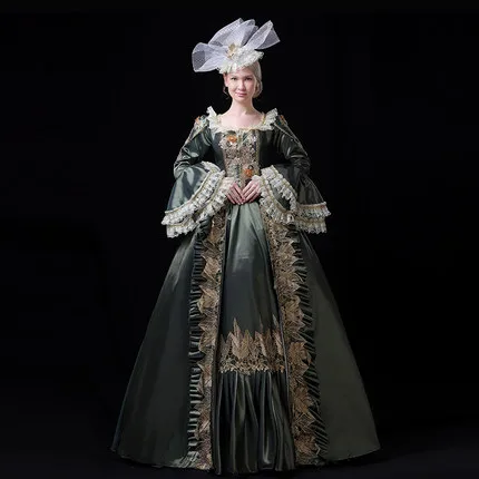 

masquerade coronation flare sleeve court medieval dress renaissance Gown queen Victoria/Marie/ Belle Ball/drama/ball gown