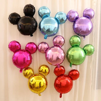 

10pcs cute mouse pure color baby shower girl boy first birthday 1st foil balloon helium birthday decor balloons globos