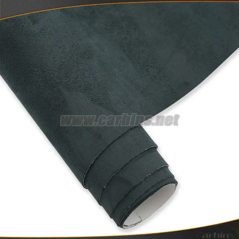 Buy Black Adhesive suede fabric with glue for car wrap