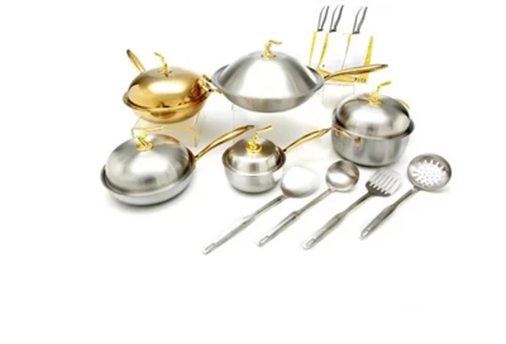 

Germany Techinical Stainless Steel 19pcs Cookware Set Kitchen Utensil Western Luxury Design Cooking Tool