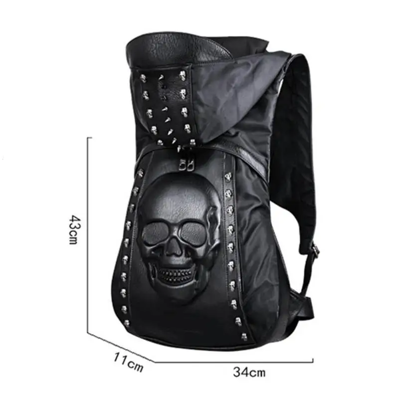 3D Rock Skull backpack Leather PU Black Women Men Nightclub Rivet Zipper Hiphop Man Cool Boys Bags Men packageBag School Bag 3 3D Rock Skull backpack Leather PU Black Women Men Nightclub Rivet Zipper Hiphop Man Cool Boys Bags Men packageBag School Bag 3