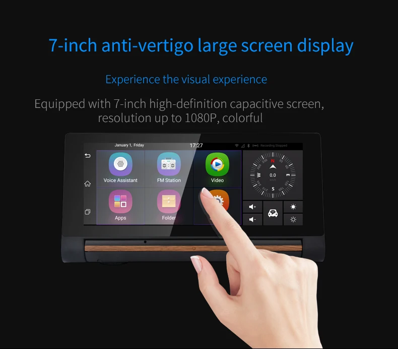 Perfect 7"  Android Car DVR 3G Wifi Dash Cam Video Auto Recorder 16GB ROM 1080P Dual Lens Camera GPS Navigation 2