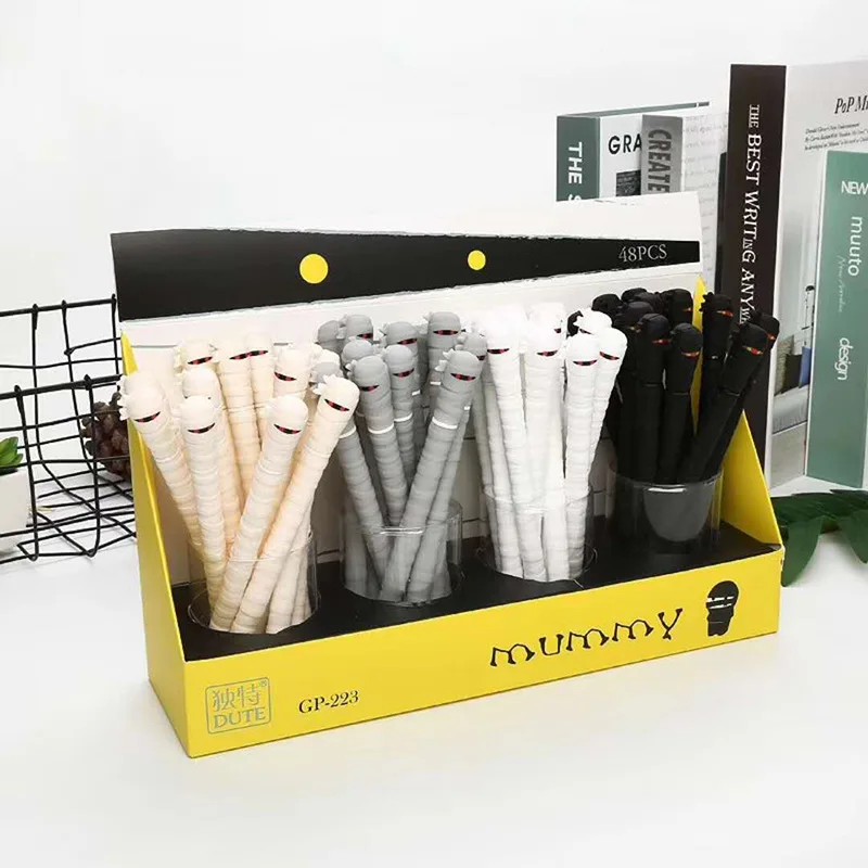

24 pcs/lot 0.5 mm New Mummy Gel Pen Signature Pen Escolar Papelaria School Office Supply Promotional Gift