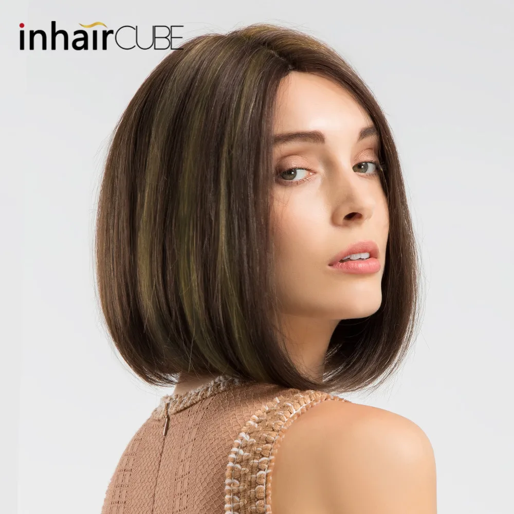 Inhair Cube Synthetic Blend Short Straight Hair Glueless Lace Wig