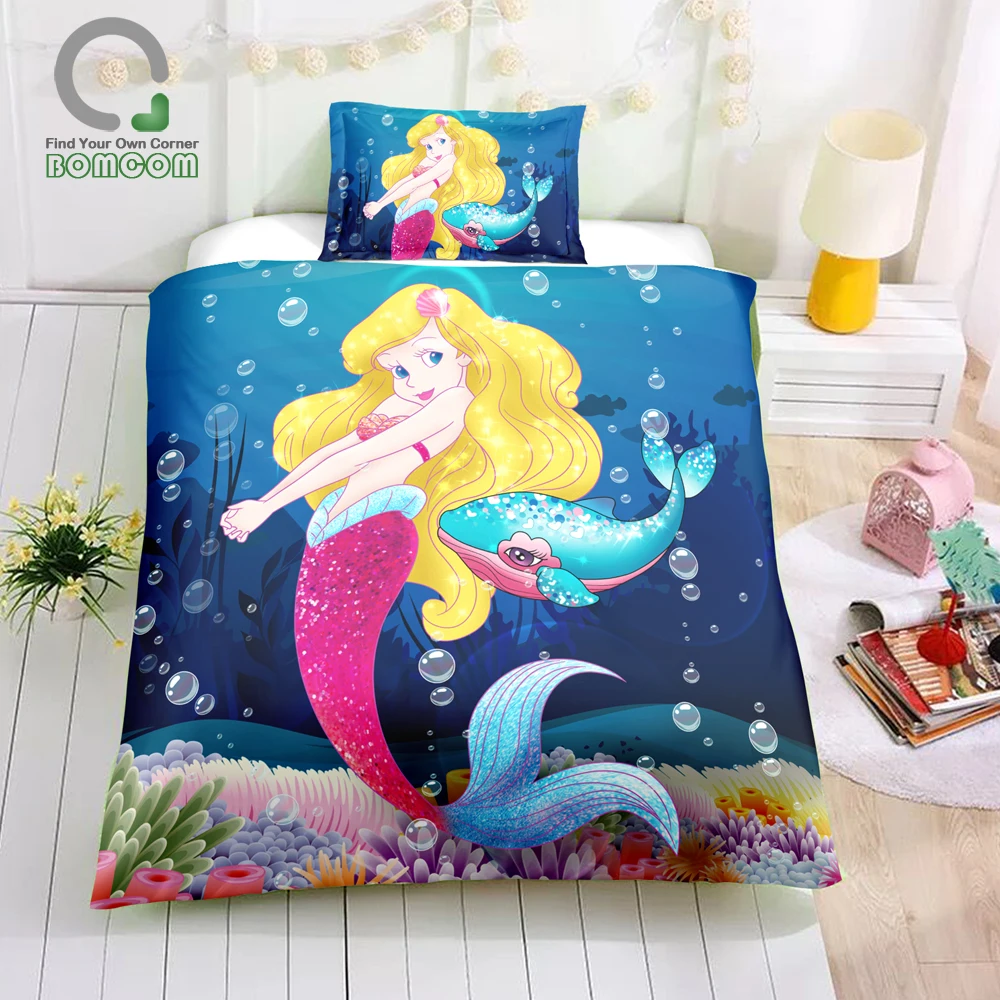 Bomcom Mermaid Duvet Cover Set Gifts For Mermaid Lovers Little