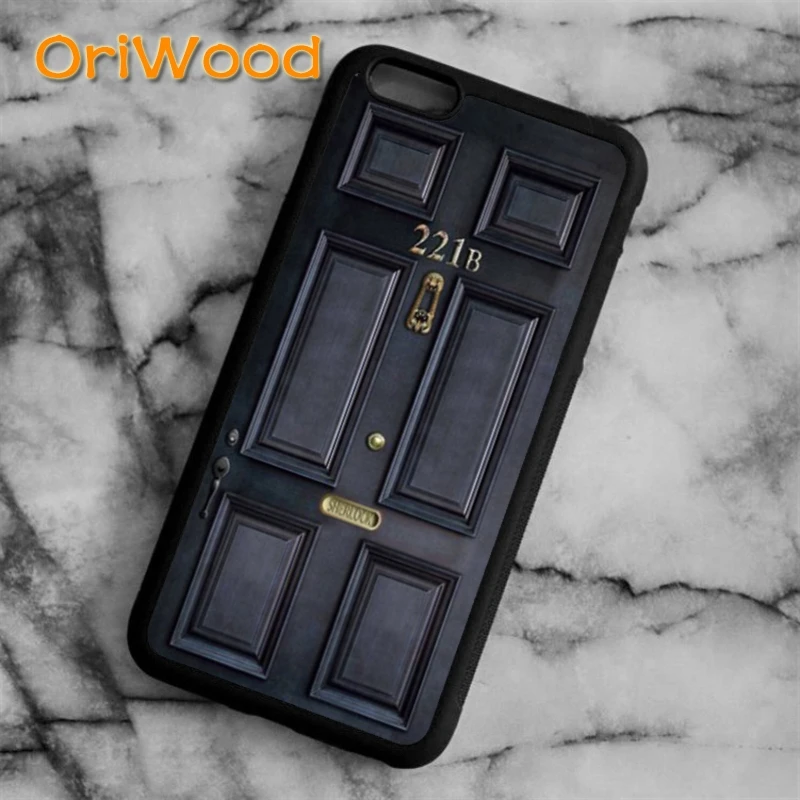 

OriWood classic old sherlock holmes 221b door Case cover For iPhone 6 6S 7 8 Plus X 5 5S SE Samsung galaxy S6 S7 edge S8 Plus