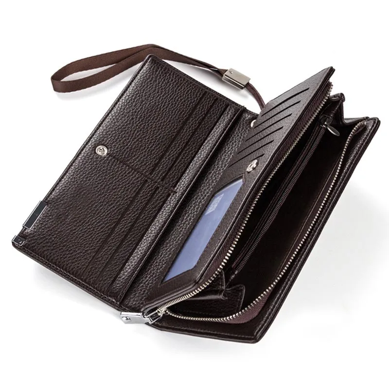 Мужской длинный кошелек бумажники сумка для хранения из искусственной кожи на молнии с пряжкой модные для монет денежные карты бизнес Carteira Masculina