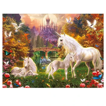 

DIY diamond painting Unicorn Castle animal full dimaond embroidery unicorn diamond mosaic unicorn scenery wall decor