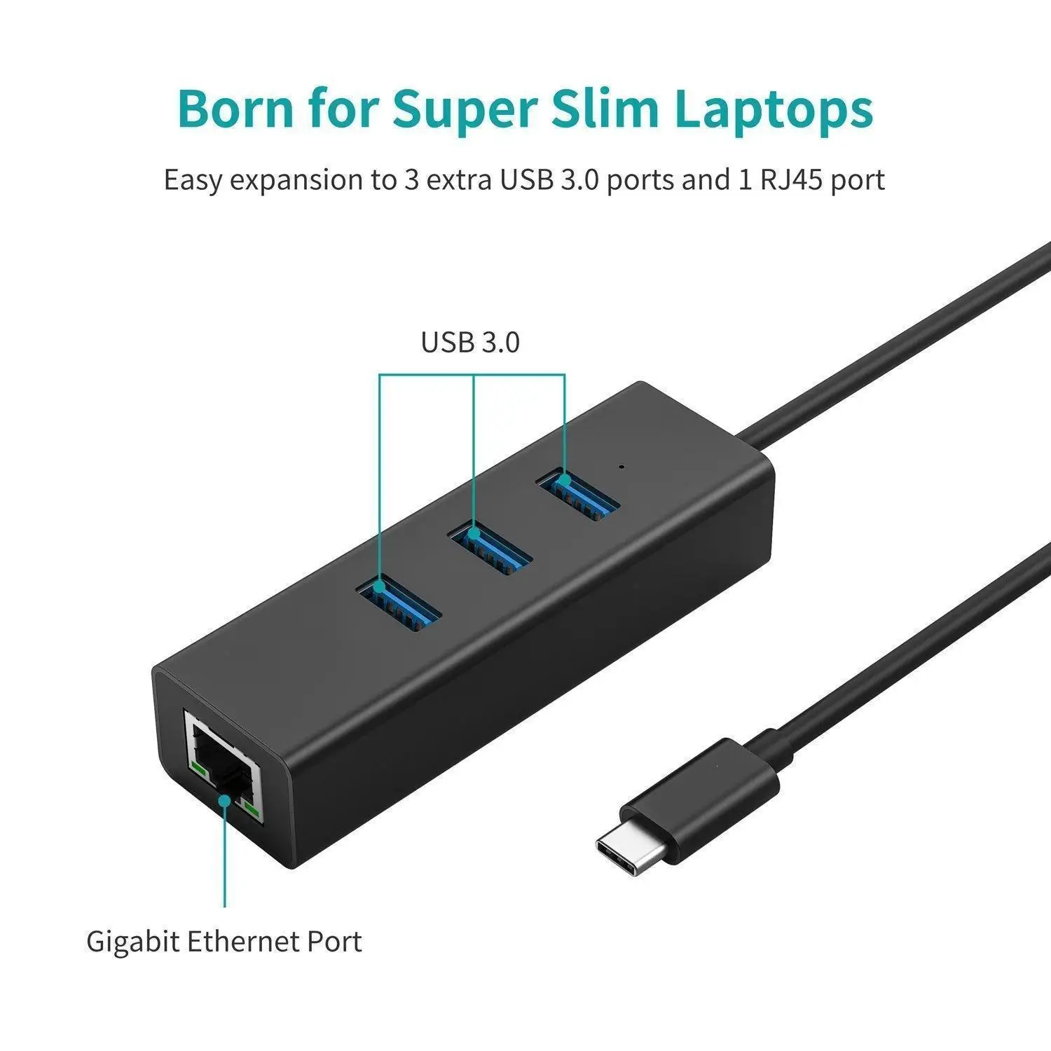 Адаптер с разъемом типа C для Rj45 Lan гигабитный Ethernet usb разветвитель концентратор 3 0