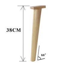 4 шт./лот H: 38 см диаметр: 3,5-5 см резиновое дерево 80 градусов диван ножки стол из массивной древесины ноги