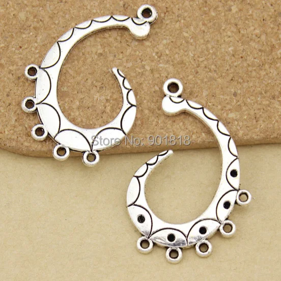 

10pcs/lot Pendant Link Jewelry Charms with loop,single-sided curved bar and loop F1097