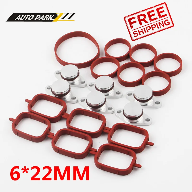 cheap shipping 6 x 22mm Swirl Flaps Replacement Removal Blanking Plates for BMW E87 E46 E60 E61 320d 520d 120d 6 cylinder model