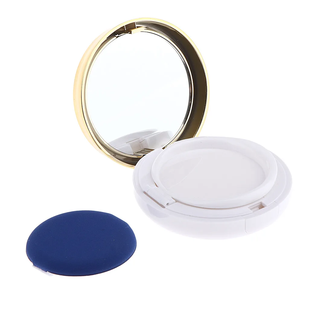 Empty Sponge Air Cushion Powder Foundation Puff Box BB Cream Container Case w/Internal Case,Sponge,Puff,Mirror for Cosmetics DIY