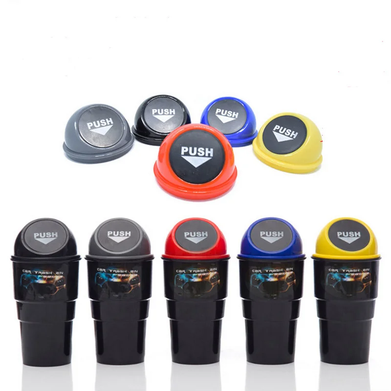 

Bosoner 1pc Universal Garbage Portable Car Trash Can Garbage Mini Dust Bin Coin Holder Ashtray Cup Home & Office Car-Styling