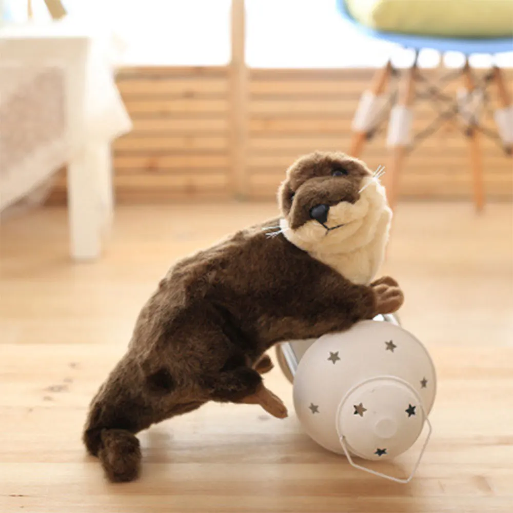 Peardix Sea Otter Doll Stuffed Toy Baby Plush Toys 40CM Brown Short