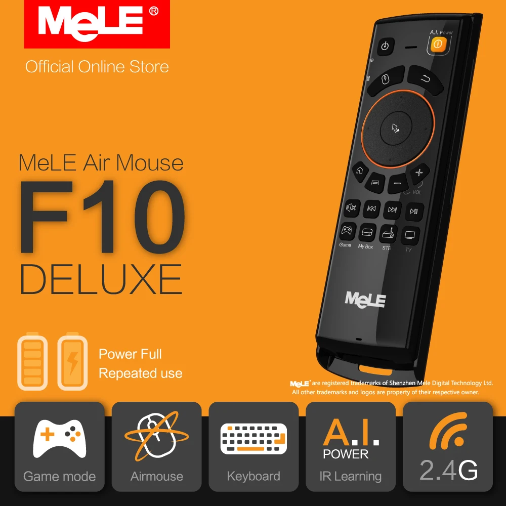 Fly Air Mouse Wireless QWERTY Keyboard Remote Control MeLE F10 Deluxe 2.4GHz Gyro IR Learning for Android TV Box Notebook PC MAC