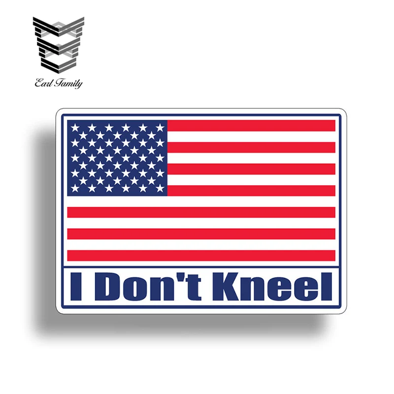 

EARLFAMILY 13cm X 9.2cm I Don't Kneel USA American Flag Sticker Decal USA US Car Truck Laptop Graphic HD Car Styling Car Sticker