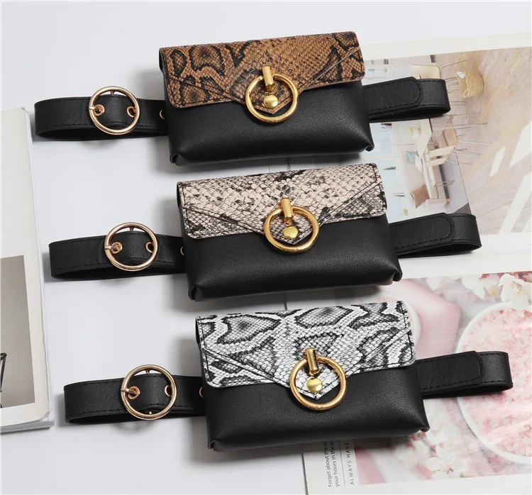 

Snake Print Detachable Women's Belt Bag Small Ladies Bag Hip Bag Phone Bag Waistbag FP26
