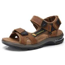 

Hole Shoes Men Shoes Male Cow Genuine Leather Sandals Crocse Summer Sandalias Hombre Slippers Clogs Sandles New 2019 Mens Shoes